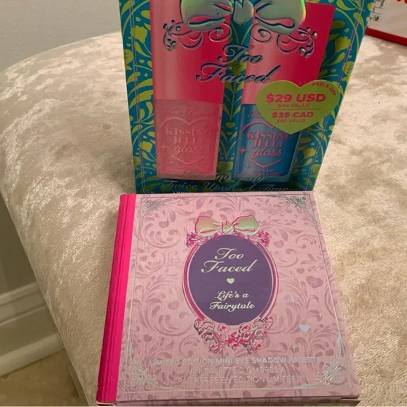 Too Faced Pink and Blue Lip Gloss Set